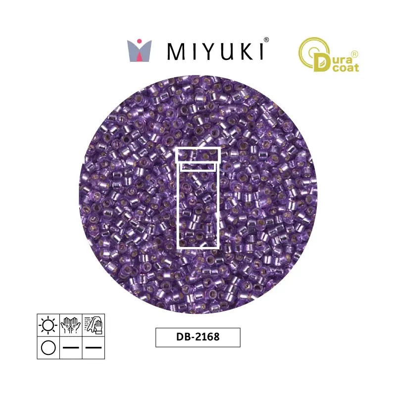 Miyuki delica 11/0 DB2168 plateado forrado orchid Duracoat x 3gr