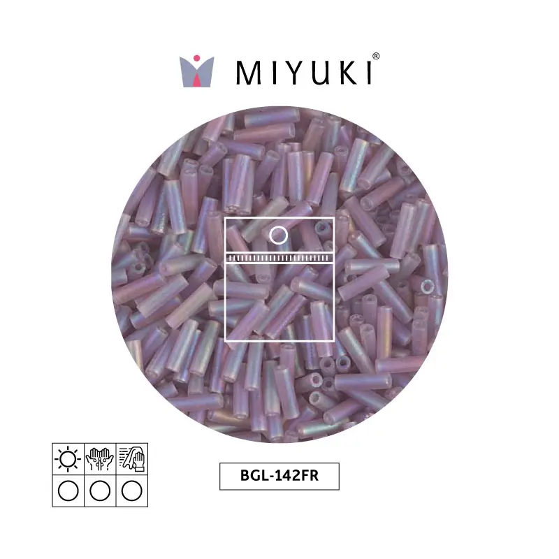 Miyuki bugle 6mm BGL0142FR mate transparente ahumado morado AB x 25g
