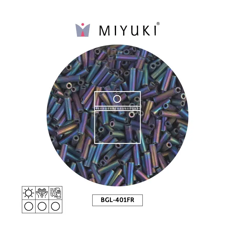 Miyuki bugle 6mm BGL0401FR mate negro AB x 25g