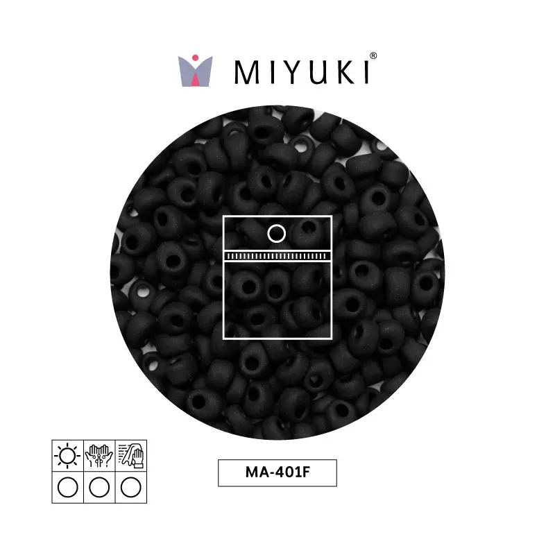Miyuki magatama 4mm MA0401F opaque matte black x 25g