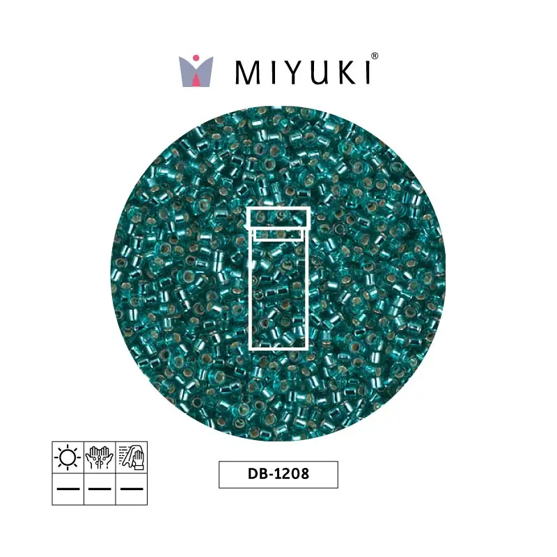 Miyuki delica 11/0 DB1208 plateado forrado caribbean azul verdoso x 3g