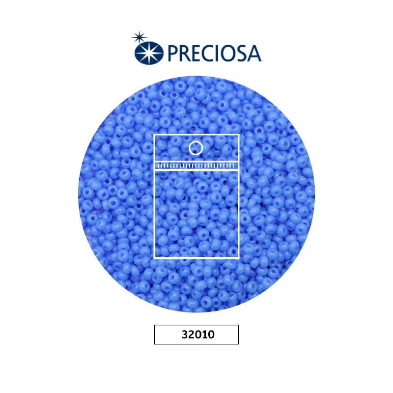 Mostacilla checa preciosa 10/0 2mm 32010 azul opalo x 50g