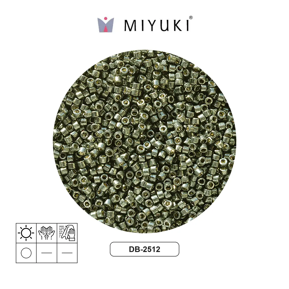 Miyuki delica 11/0 DB2512 duracoat galvanized dark steel green x 50g