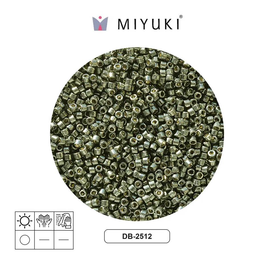 Miyuki delica 11/0 DB2512 duracoat galvanized dark steel green x 50g