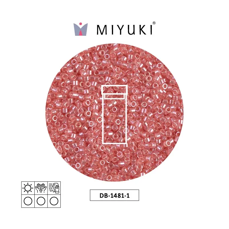 Miyuki delica 11/0 DB1481-1 transparent salmon luster x 3g