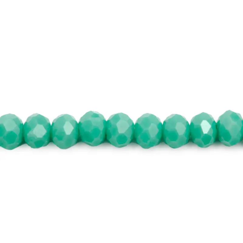 Murano rondela facetada 3mm verde turquesa 58 x aprox 140unds