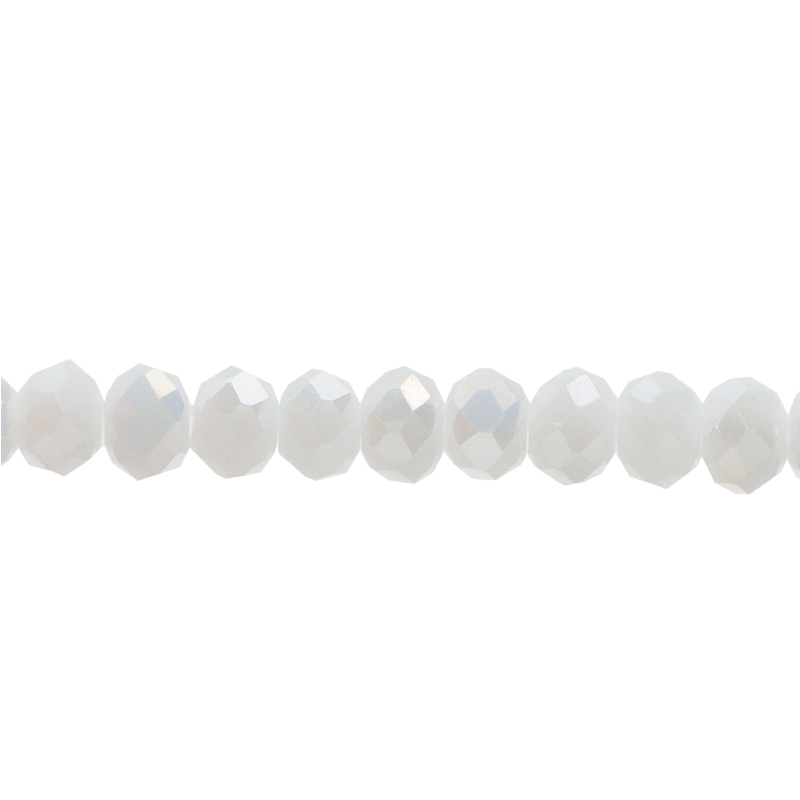 Murano rondela facetada 3mm blanco  x 110unds