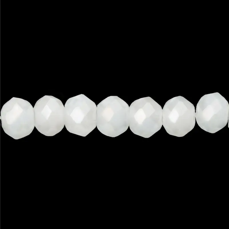 Murano rondela facetada 3mm blanco x aprox110unds