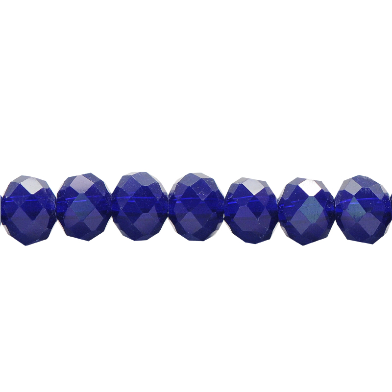 Murano rondela facetada 6mm azul solido 62 x 81 und
