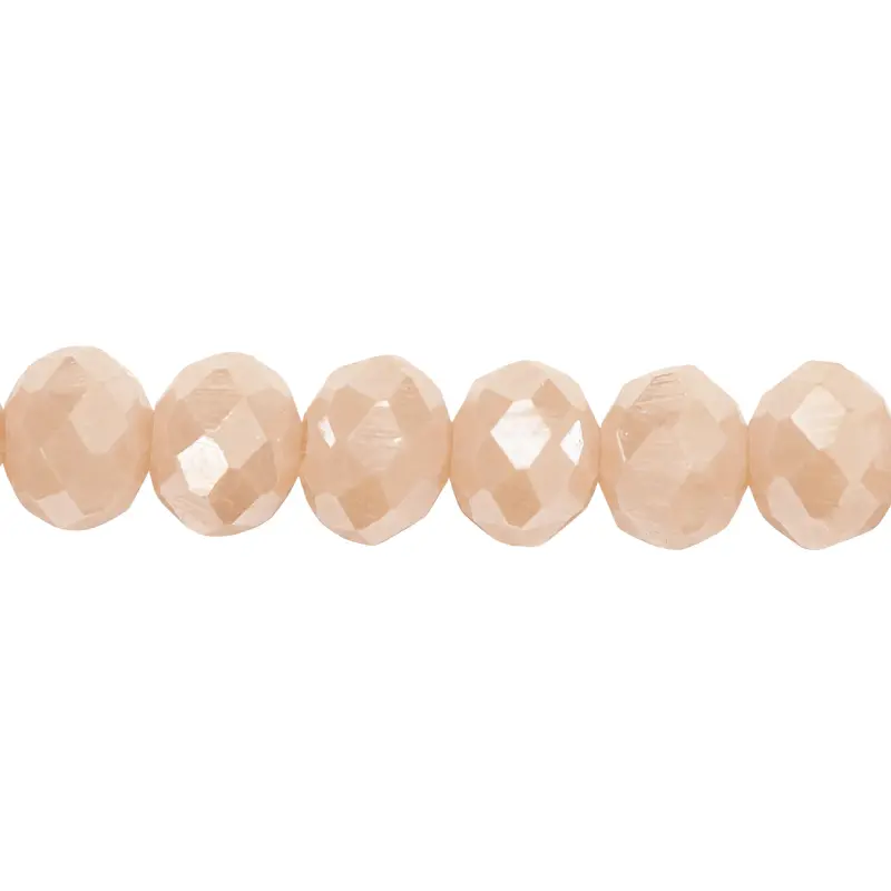 Murano rondela facetada 6mm crema mat 86AB x aprox 80unds