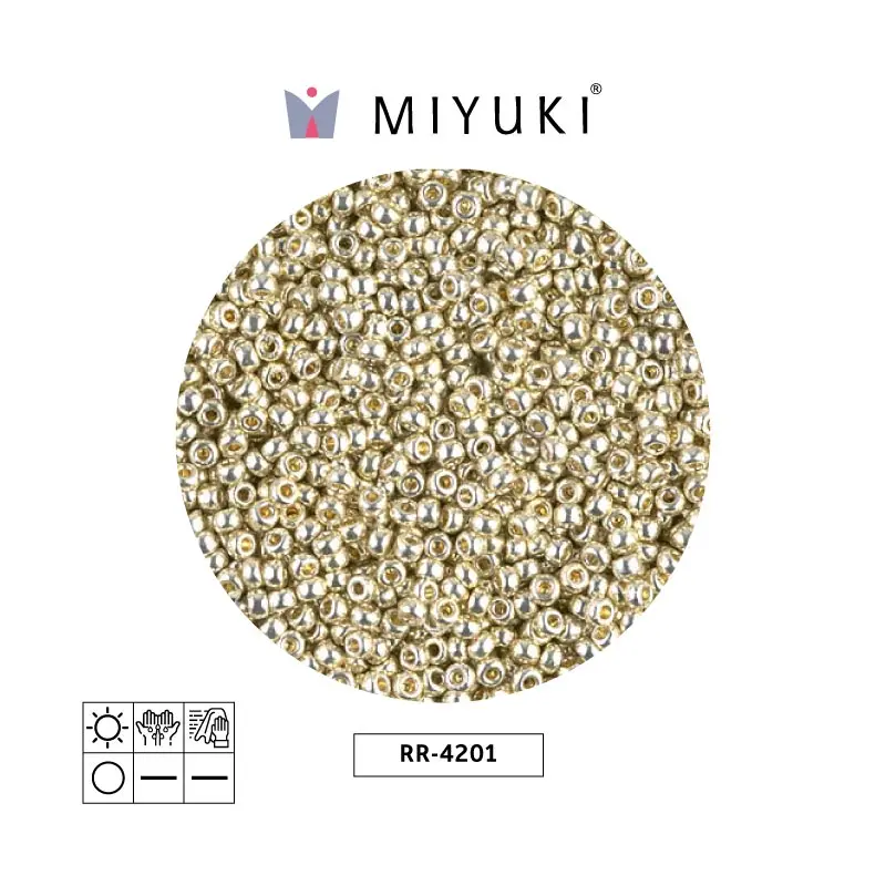Mostacilla Miyuki rocalla 15/0 RR4201 galvanizado plateado x 250g