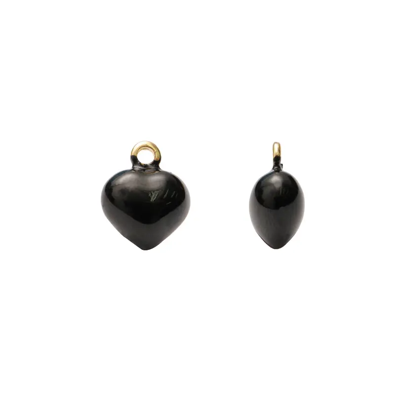 Dije esmaltado negro corazon 12mm W09919A10Y x und