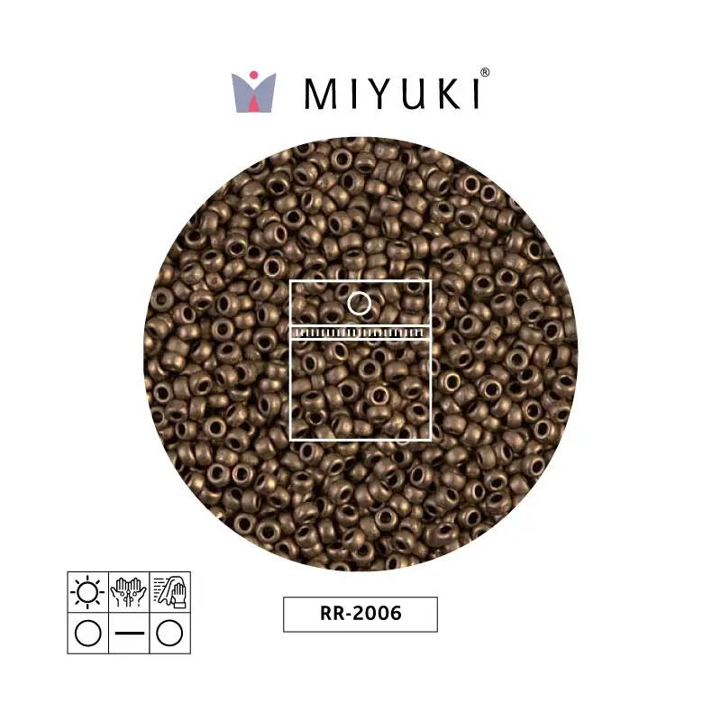 Mostacilla Miyuki rocalla 11/0 RR2006 mate metalizado oscuro bronce x 25g