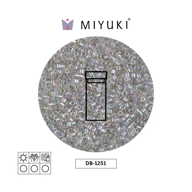 Miyuki delica 11/0 DB1251 transparente gris niebla AB x 3g