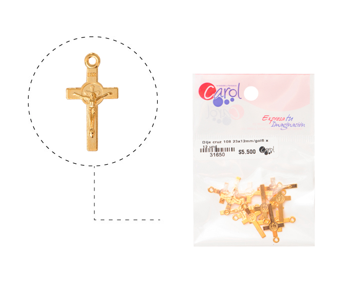 Cruz cristo san benito 108 23x12mm/golfi x 12 und