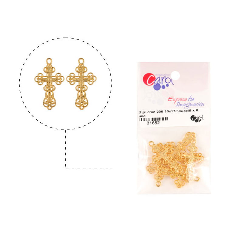Cruz cristo ortodoxa 206 30x17mm/golfi x 6 und