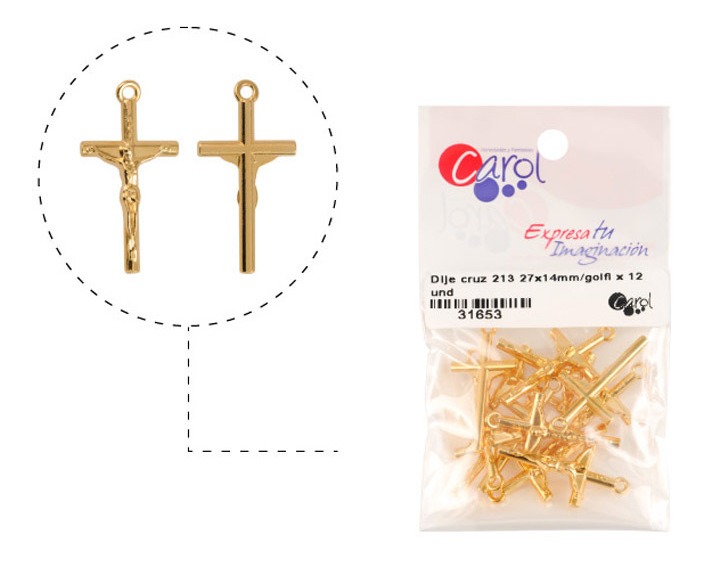 Cruz cristo 213 27x14mm/golfi x 12 und