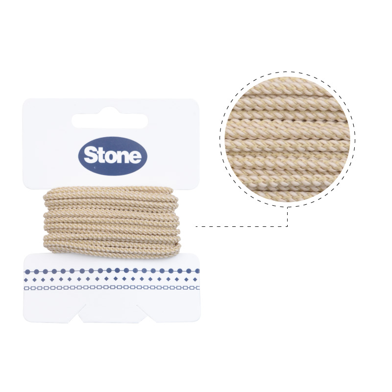 Cordon trenzado 2.15mm beige x 3m