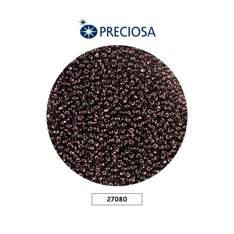Mostacilla checa preciosa 10/0 2mm 27080 morado brillante x 500g