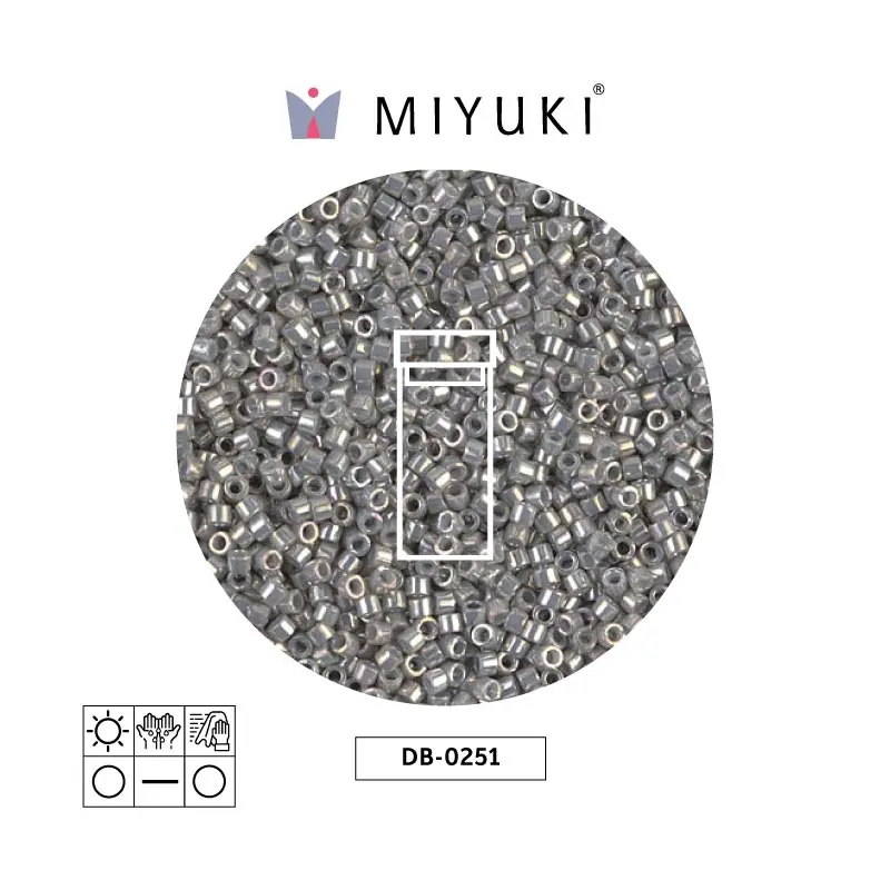 Miyuki delica 11/0 DB0251 metalizado gris lusterr x 3g