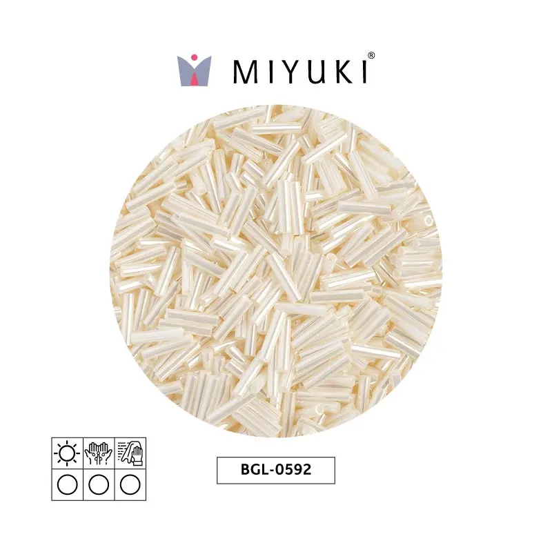 Miyuki bugle 3mm BGL0592 antique ivory pearl ceylon x 250g