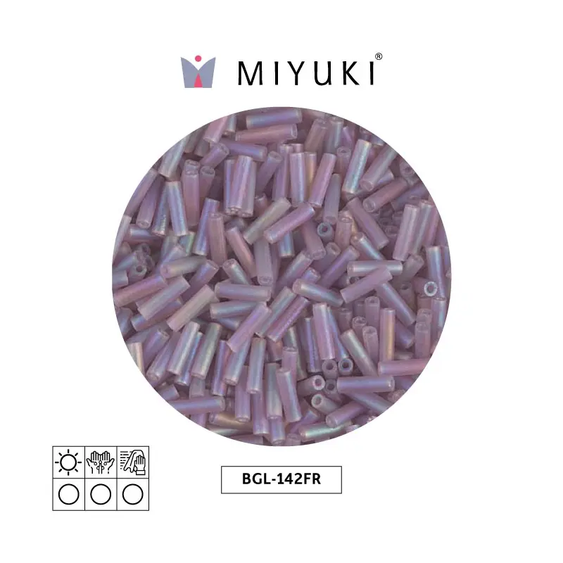 Miyuki bugle 6mm BGL0142FR mate transparente ahumado morado AB x 250G