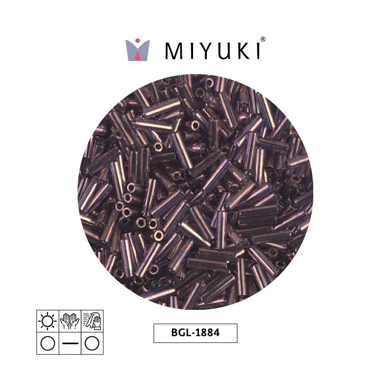Miyuki bugle 6mm BGL1884 morado dorado brillo x 250G