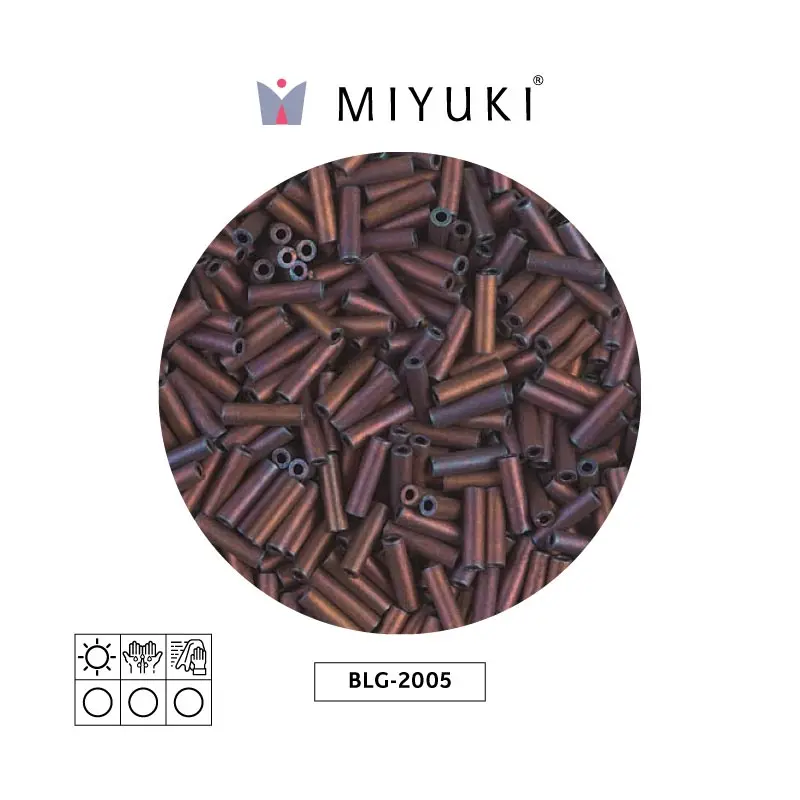 Miyuki bugle 6mm BGL2005 mate metalizado oscuro rojo AB x 250G
