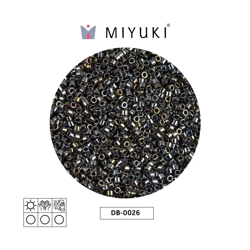 Miyuki delica 11/0 DB0026 metallic steel AB x 50g