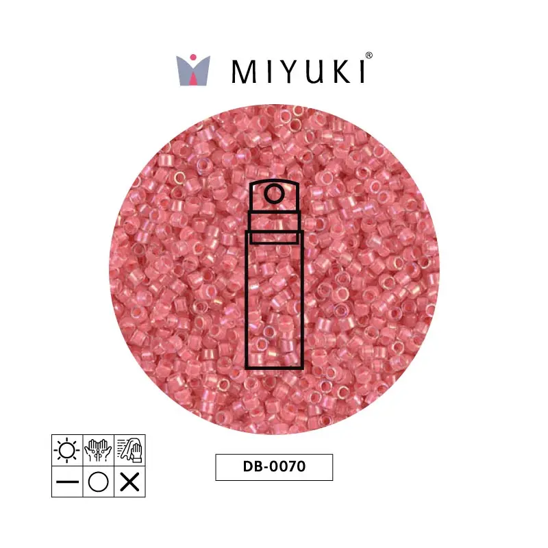 Miyuki delica 11/0 DB0070 coral lined rystal luster x 10g