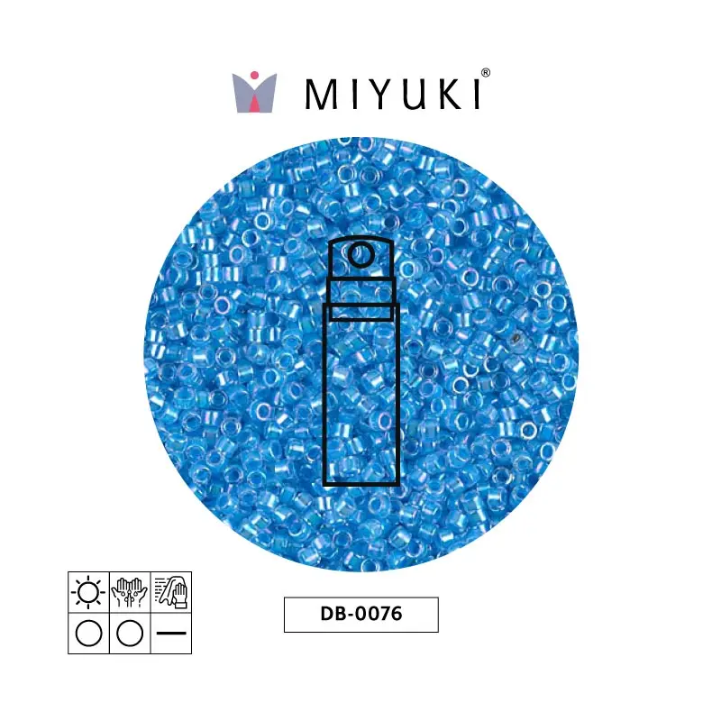 Miyuki delica 11/0 DB0076 claro azul forrado cristal x 10g