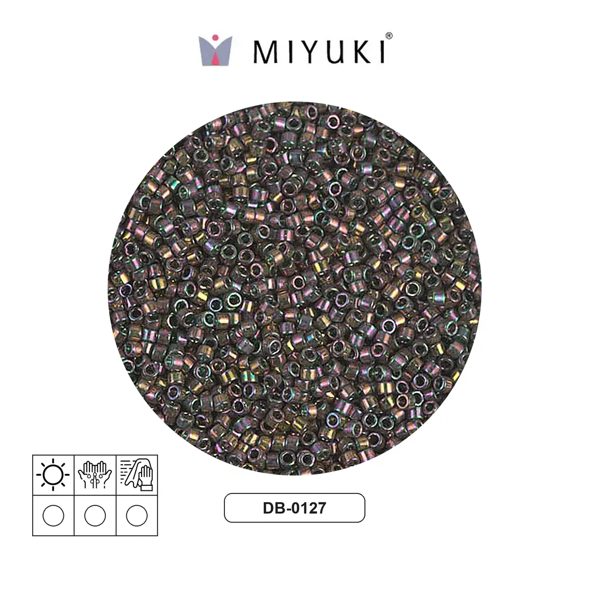 Miyuki delica 11/0 DB0127 tr green goldlust x 250g