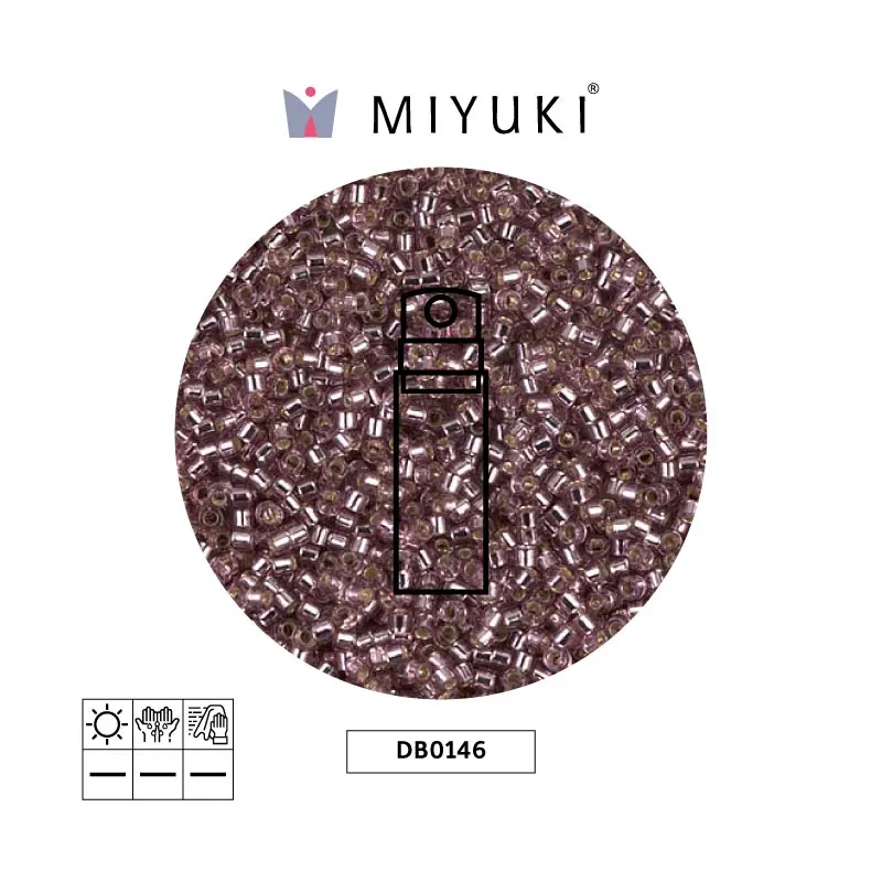 Miyuki delica 11/0 DB0146 plateado smoky ameth x 10g