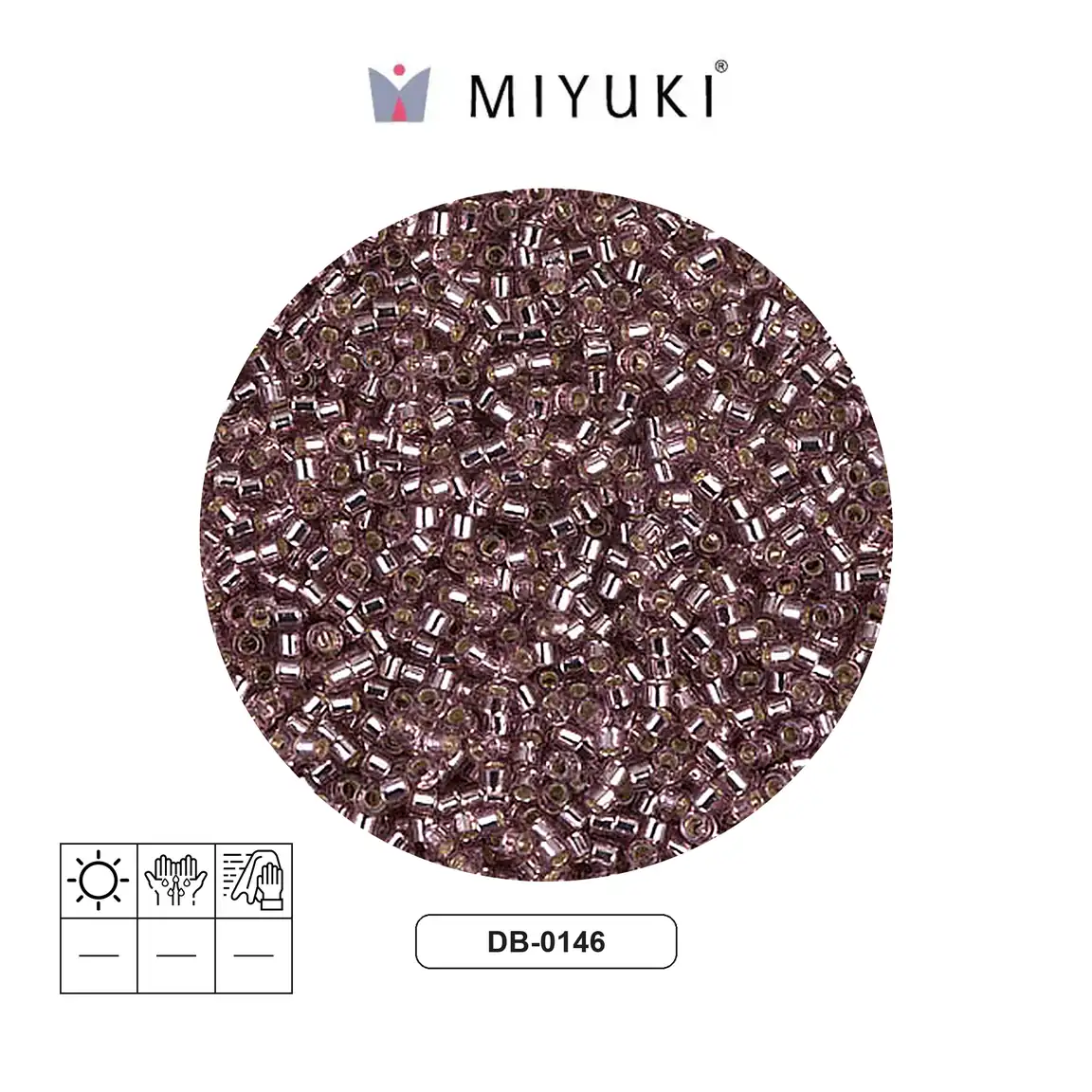 Miyuki delica 11/0 DB0146 plateado smoky ameth x 50g