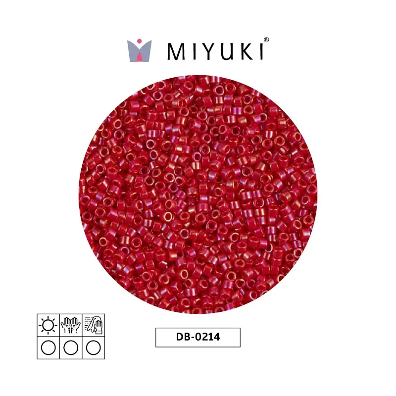 Miyuki delica 11/0 DB0214 rojo lusterr opaco x 50g