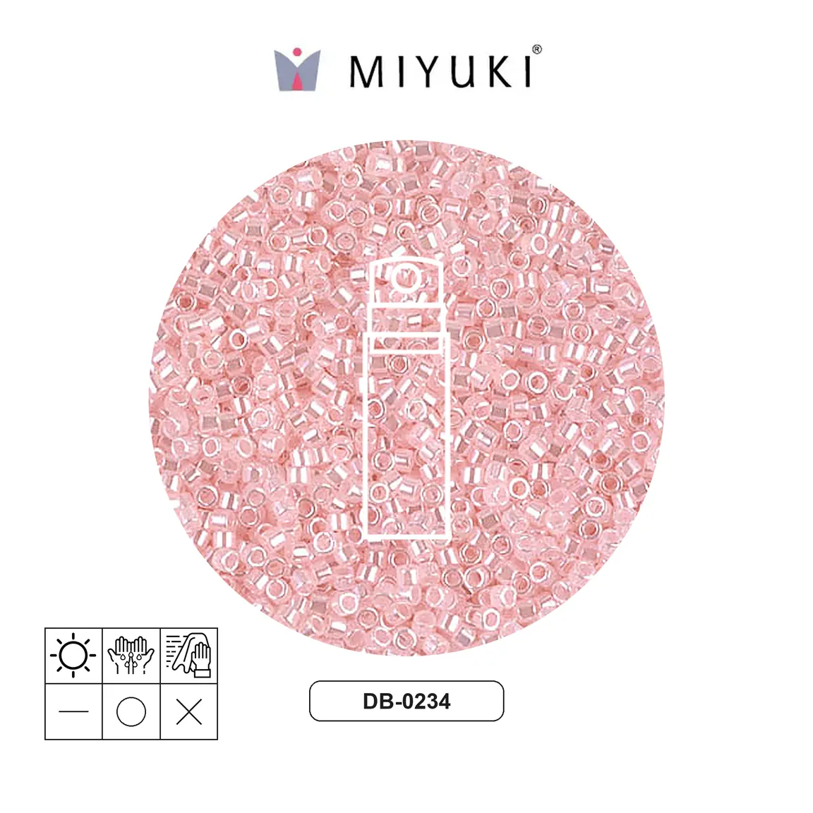 Miyuki delica 11/0 DB0234  baby pink ceylon x 10g