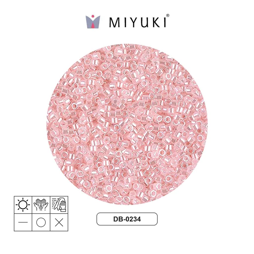 Miyuki delica 11/0 DB0234 bebé rosado Ceylon perlado x 50g