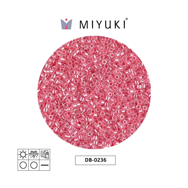 Miyuki delica 11/0 DB0236 lined rose luste x 50g