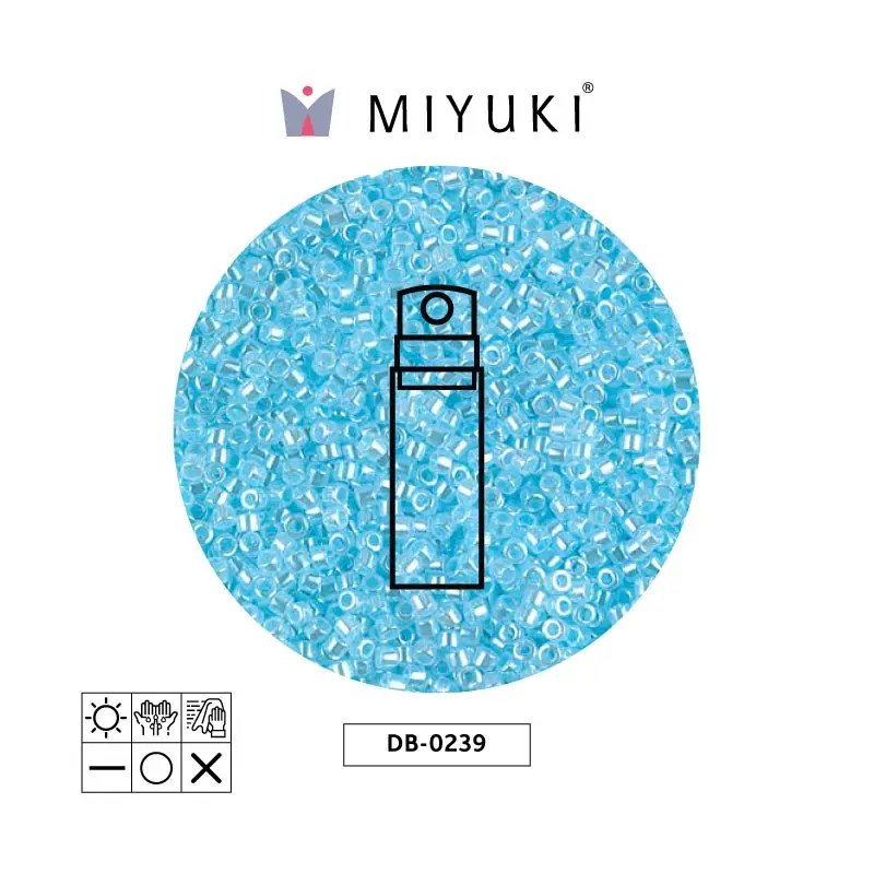 Miyuki delica 11/0 DB0239 claro azul aguamarina ceylon perlado x 10g