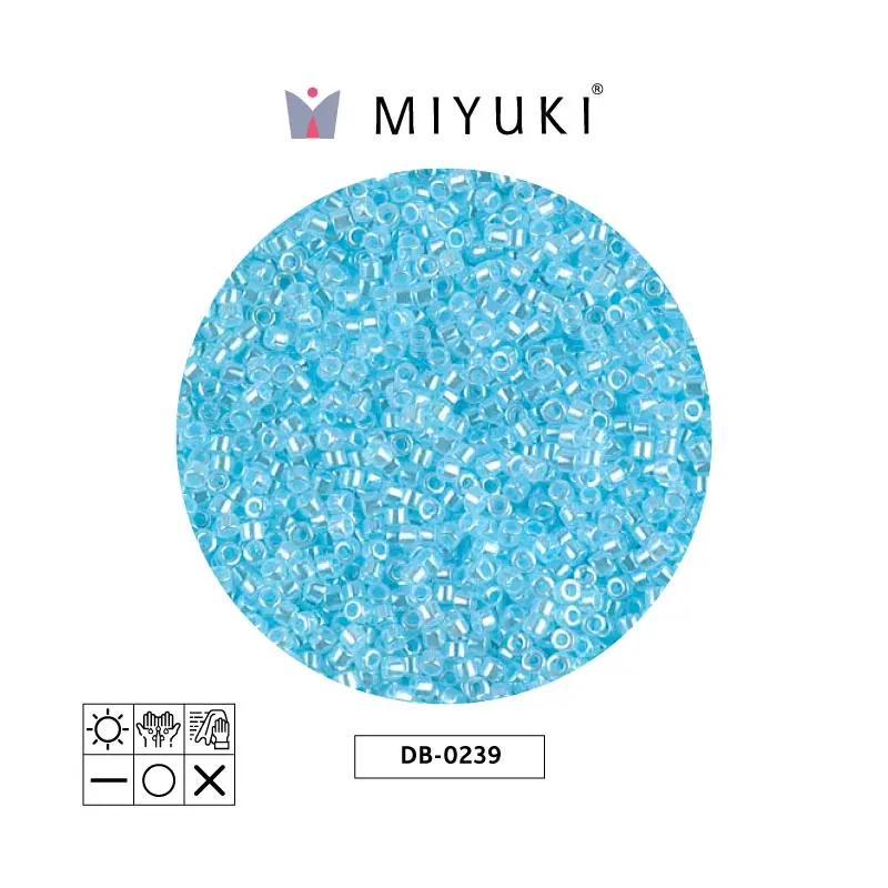 Miyuki delica 11/0 DB0239 claro azul aguamarina ceylon perlado x 50g