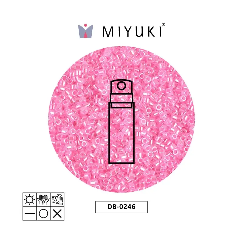 Miyuki delica 11/0 DB0246 oscuro algodón caramelo rosado Ceylon perlado x 10g