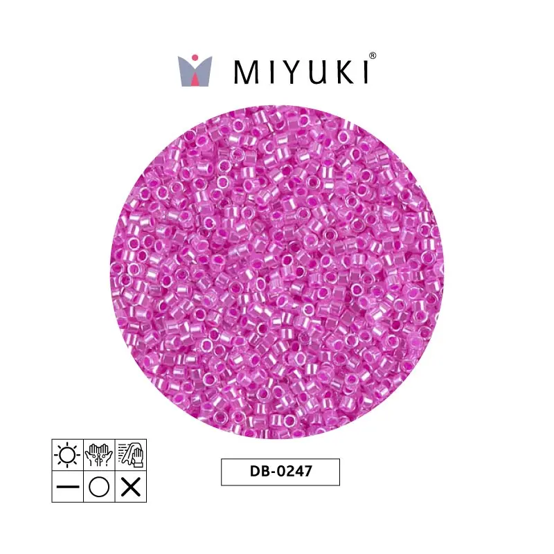 Miyuki delica 11/0 DB0247 forrado fucsia x 50g