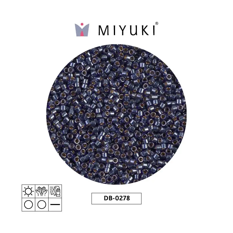 Miyuki delica 11/0 DB0278 forrado azul lusterr x 50g