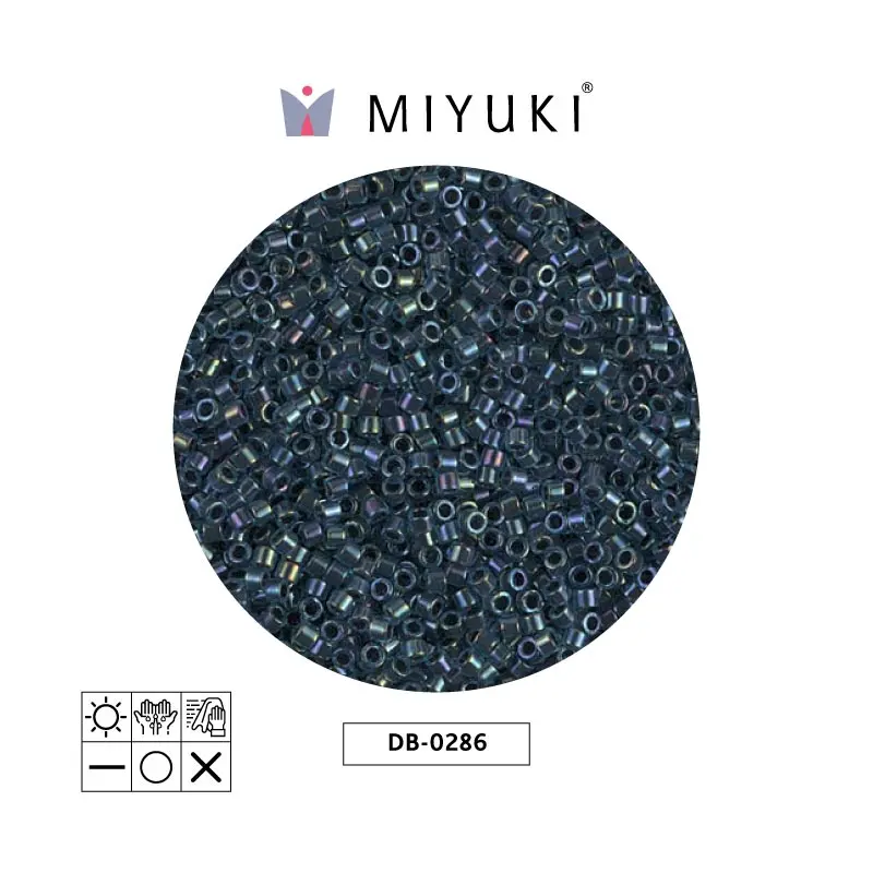 Miyuki delica 11/0 DB0286 midnight blue lined aqua AB x 50g
