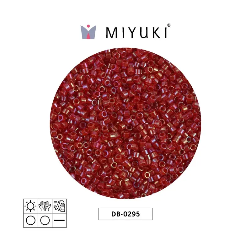 Miyuki delica 11/0 DB0295 forrado rojo AB x 50g