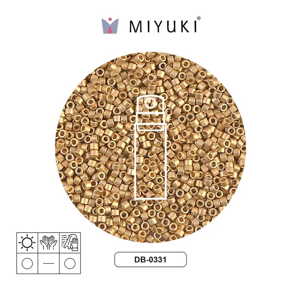 Miyuki delica 11/0 DB0331 matte 24kt gold plated x 10g