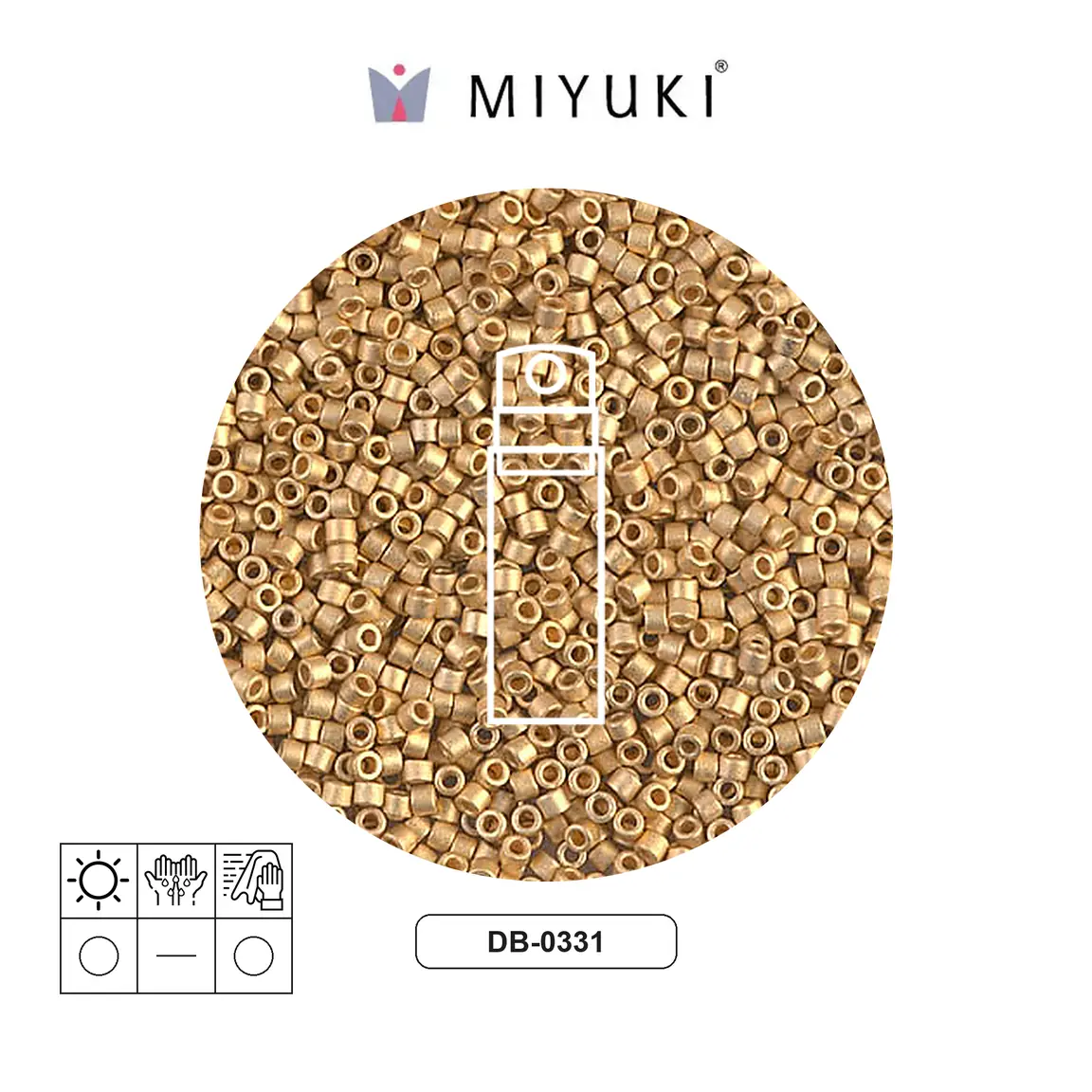 Miyuki delica 11/0 DB0331 matte 24kt gold plated x 10g