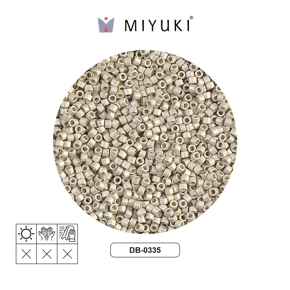 Miyuki delica 11/0 DB0335 matt metalizado plateado x 250g