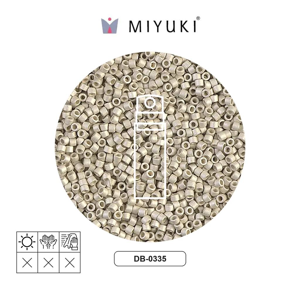Miyuki delica 11/0 DB0335 mate metalizado plateado x 10g