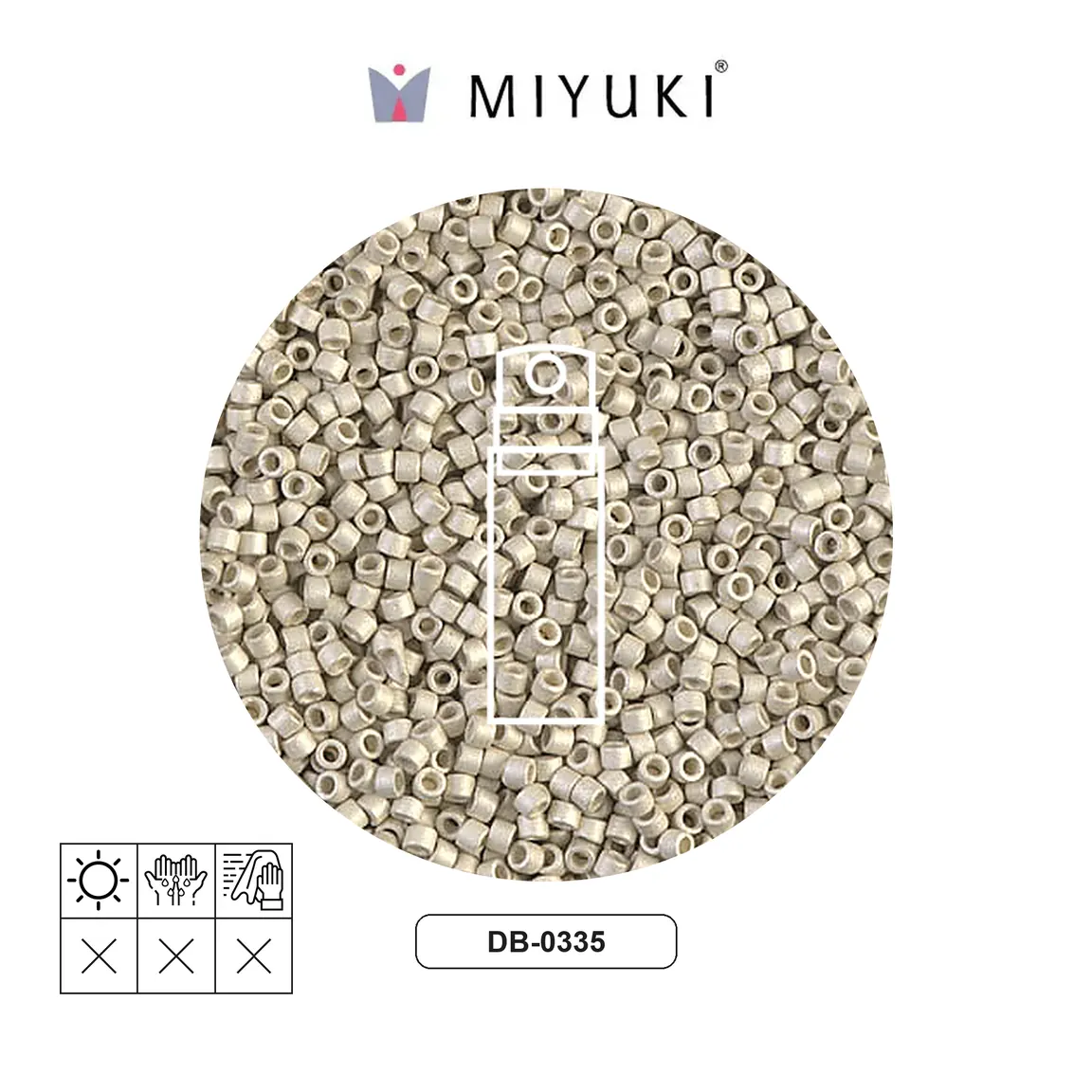 Miyuki delica 11/0 DB0335 matte metal silver x 10g